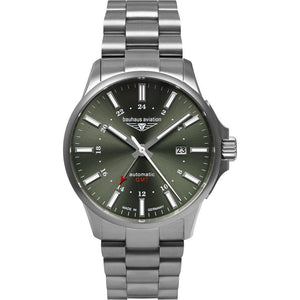 Bauhaus 2868M-4 Aviation Automatisch Titanium GMT Herenhorloge 42mm