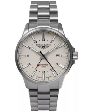 Bauhaus 2868M-5 Aviation Automatisch Titanium GMT Herenhorloge 42mm