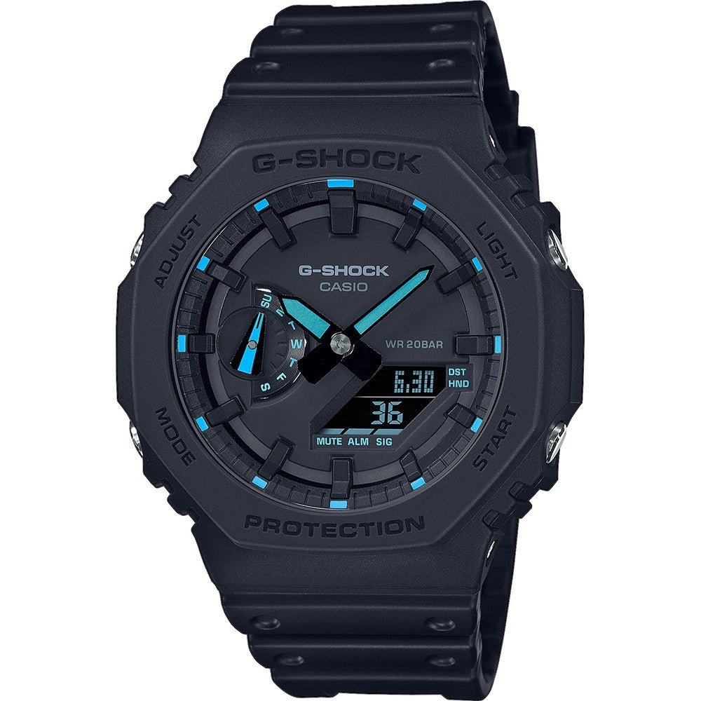 Casio G - Shock Oak Neon Blue Index GA - 2100 - 1A2ER - Watch Mates