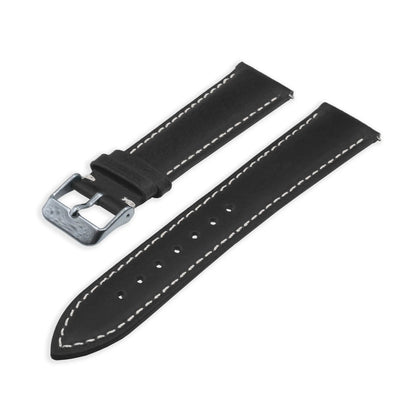 Leren Horlogebandje - Zwart - Watch Mates