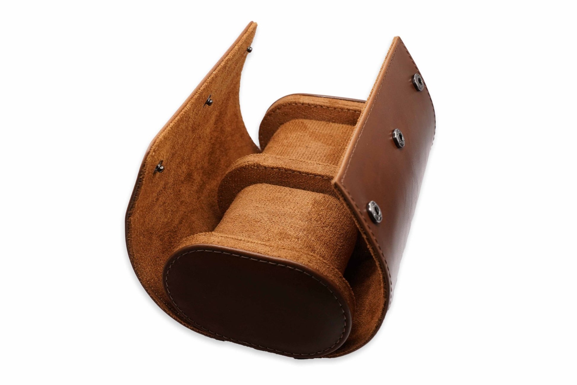 Leren Watch Roll - 2 slots - Watch Mates