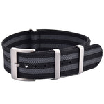 Premium Nato Strap - Zwart & Grijs - Watch Mates