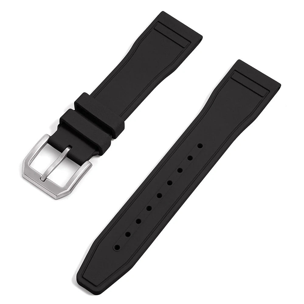 Rubberen Horlogebandje - Zwart - Watch Mates
